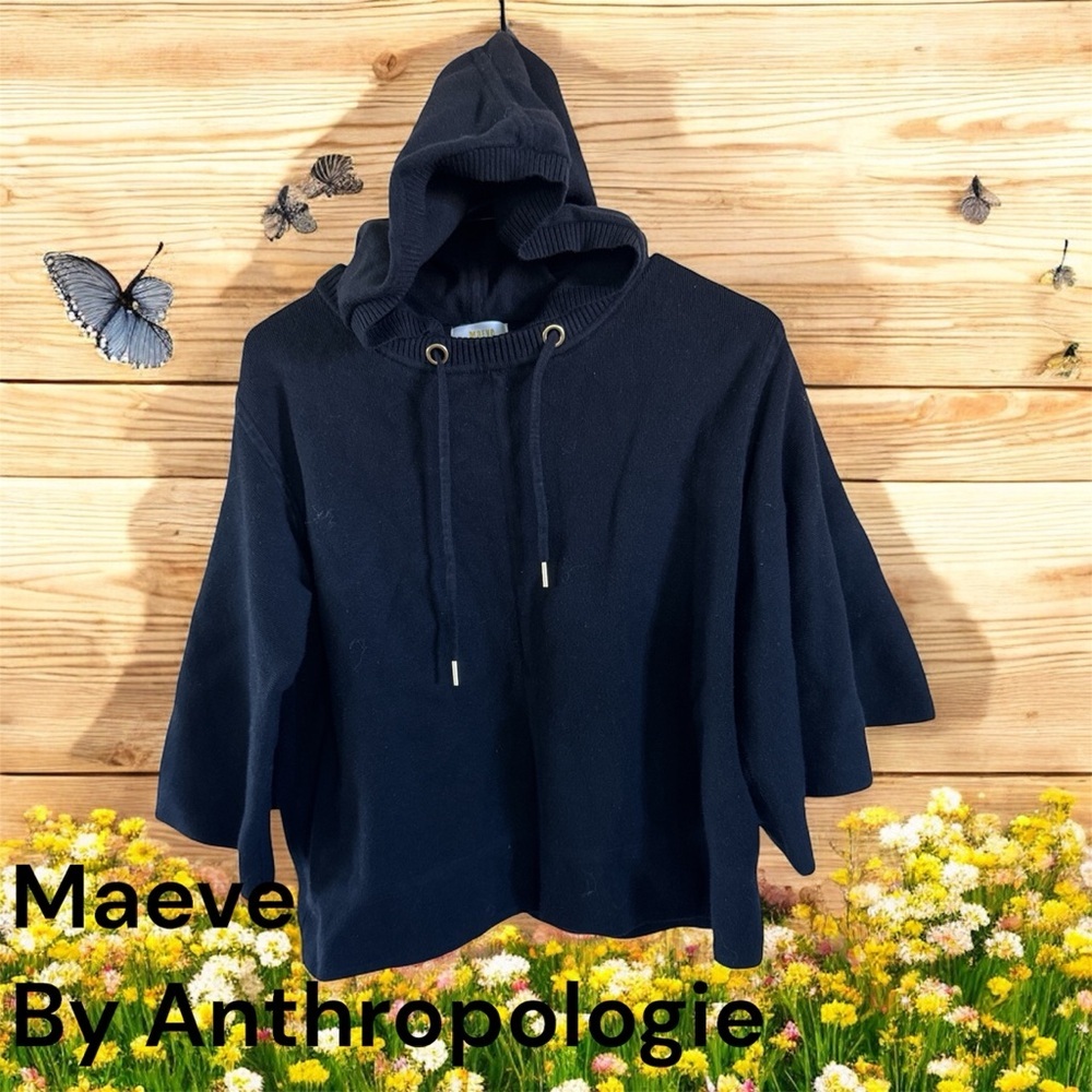 🌺🥮Maeve Black Sweatshirt with Gold Details